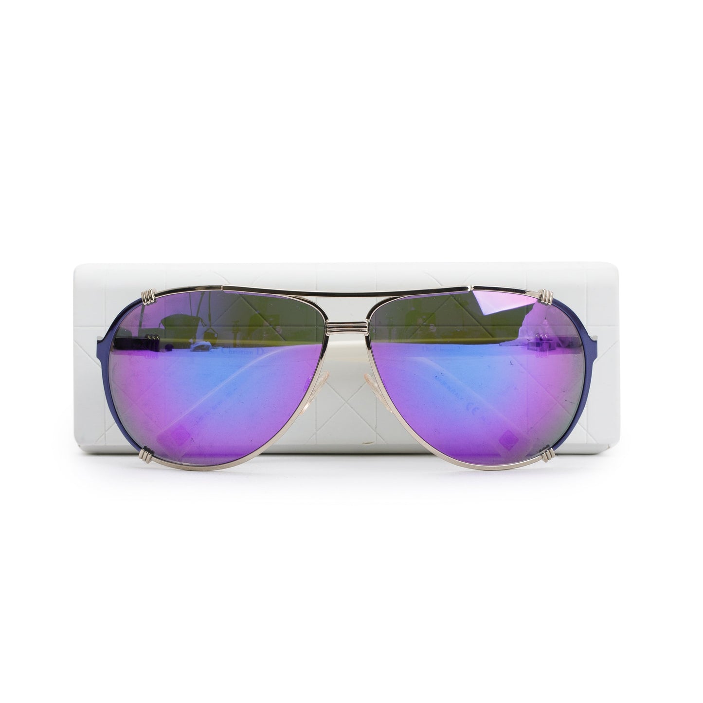 Christian Dior White Acetate DiorChicago2 Aviator Sunglasses