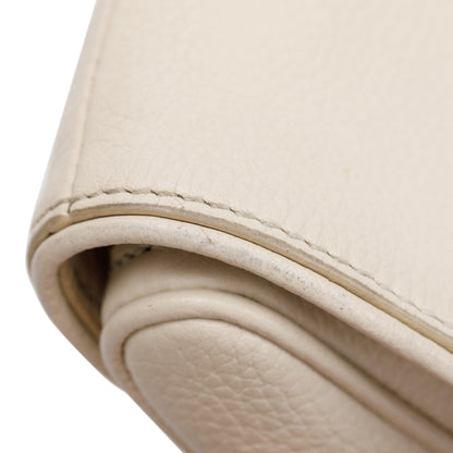 Christian Dior White Calfskin Leather Mini Saddle Crossbody Bag