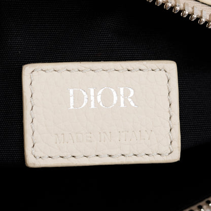 Christian Dior White Calfskin Leather Mini Saddle Crossbody Bag