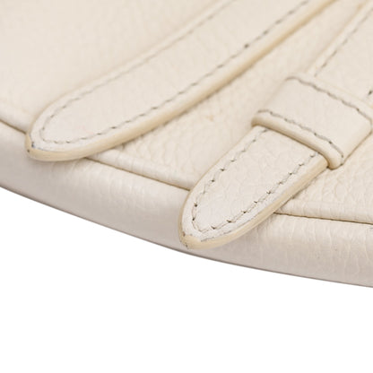 Christian Dior White Calfskin Leather Mini Saddle Crossbody Bag