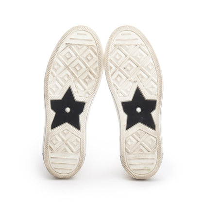 Christian Dior White Cannage Cotton Knit Canvas Rubber Walk'N'Dior High Top Sneakers, Size 39