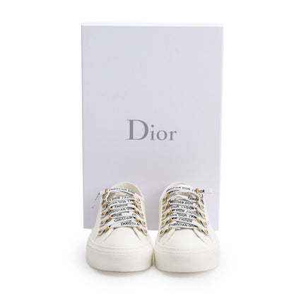 Christian Dior White Cotton Cavas Walk'N'Dior Sneakers, Size 36.5