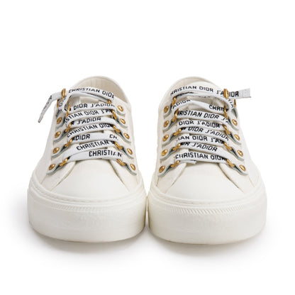 Christian Dior White Cotton Cavas Walk'N'Dior Sneakers, Size 36.5