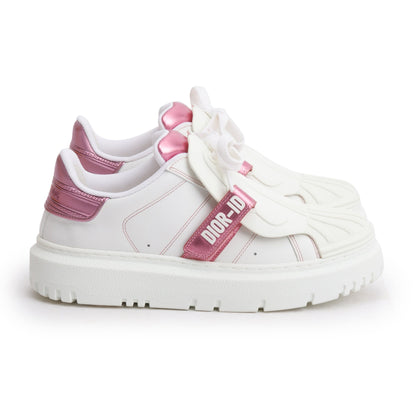 Christian Dior White Leather/Rubber ID Sneakers, Size 36