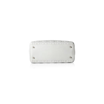 Christian Dior White Medium Lady Dior Bag