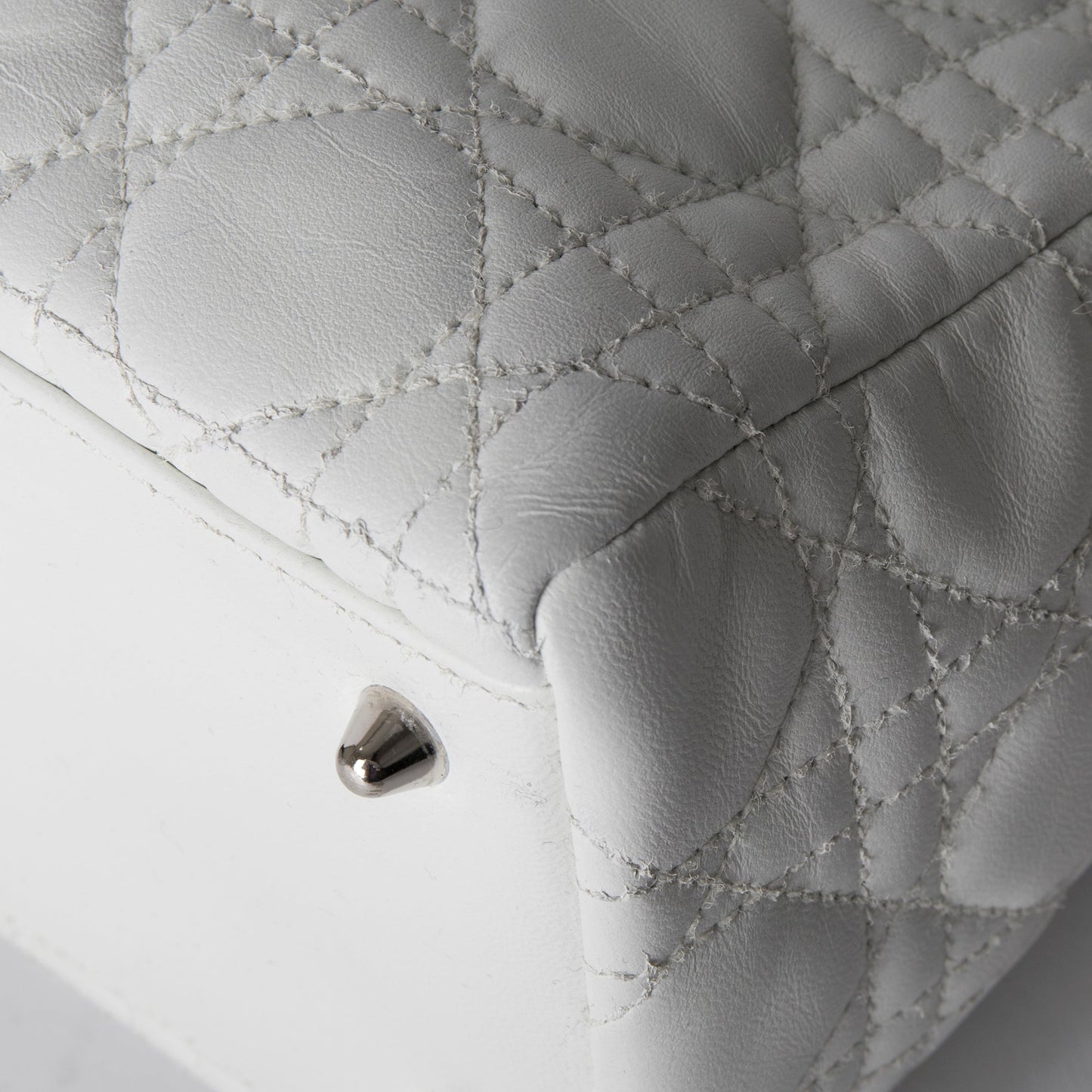 Christian Dior White Medium Lady Dior Bag