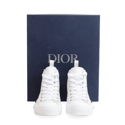Christian Dior White Oblique Transparent Canvas B23 High-Top Sneakers, Size 37