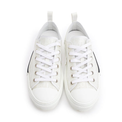 Christian Dior White Oblique Transparent Canvas B23 Low Sneakers, Size 40