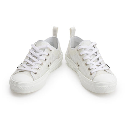 Christian Dior White Oblique Transparent Canvas B23 Low Sneakers, Size 40