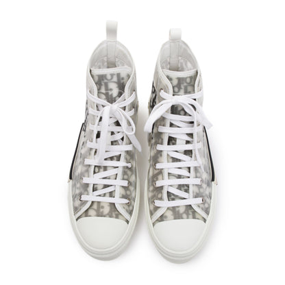 Christian Dior White/Black Oblique Canvas B23 High-Top Sneakers, Size 43