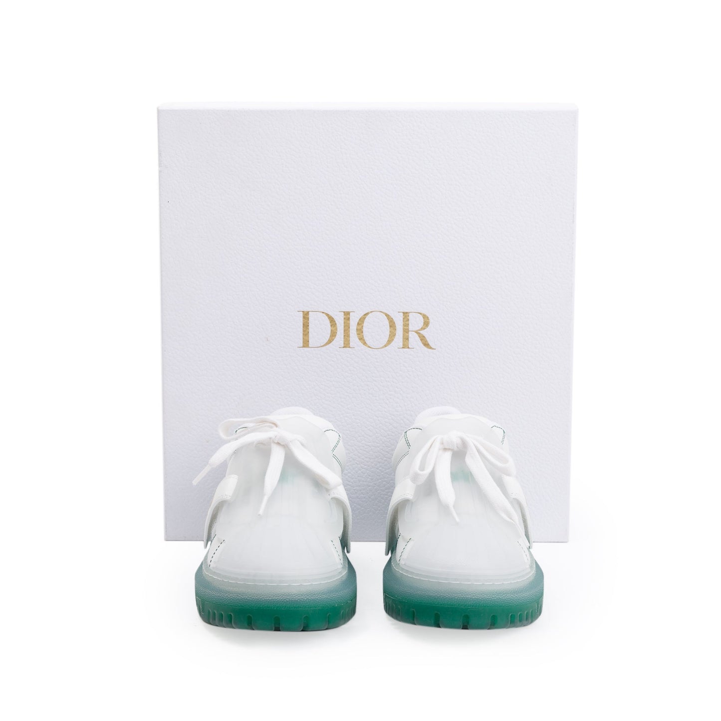 Christian Dior White/Green  Dior-ID Sneakers, Size 37
