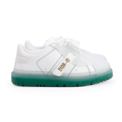 Christian Dior White/Green  Dior-ID Sneakers, Size 37