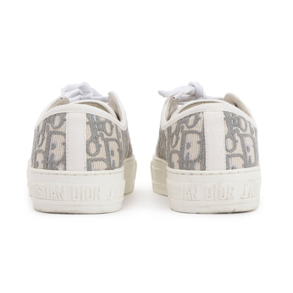 Christian Dior White/Grey Oblique Canvas Walk'N'Dior Sneakers, Size 37.5