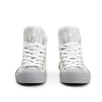 Christian Dior White/Grey Oblique Transparent Canvas B23 High-Top Sneakers, Size 36