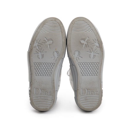 Christian Dior White/Grey Oblique Transparent Canvas B23 High-Top Sneakers, Size 36