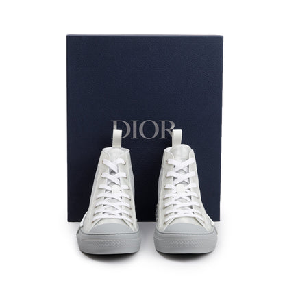 Christian Dior White/Grey Oblique Transparent Canvas B23 High-Top Sneakers, Size 41