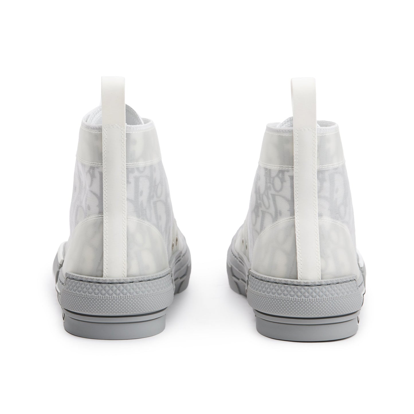 Christian Dior White/Grey Oblique Transparent Canvas B23 High-Top Sneakers, Size 41