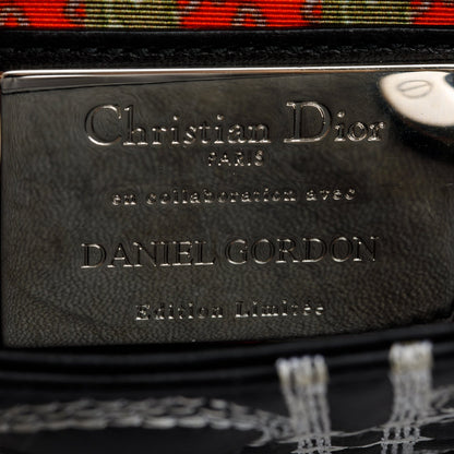 Christian Dior X Daniel Gordon Black Cannage Lambskin Leather Small Lady Dior Art Bag