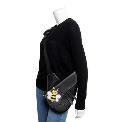 Christian Dior X Kaws Calfskin Leather Bee Saddle Bag