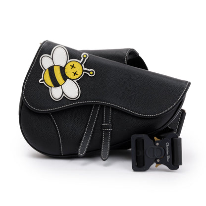 Christian Dior X Kaws Calfskin Leather Bee Saddle Bag