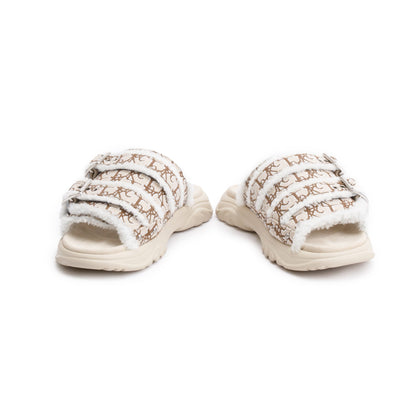 Christian Dior X Travis Scott Beige Oblique Jacquard Cacktus Jack Sandals, Size 43