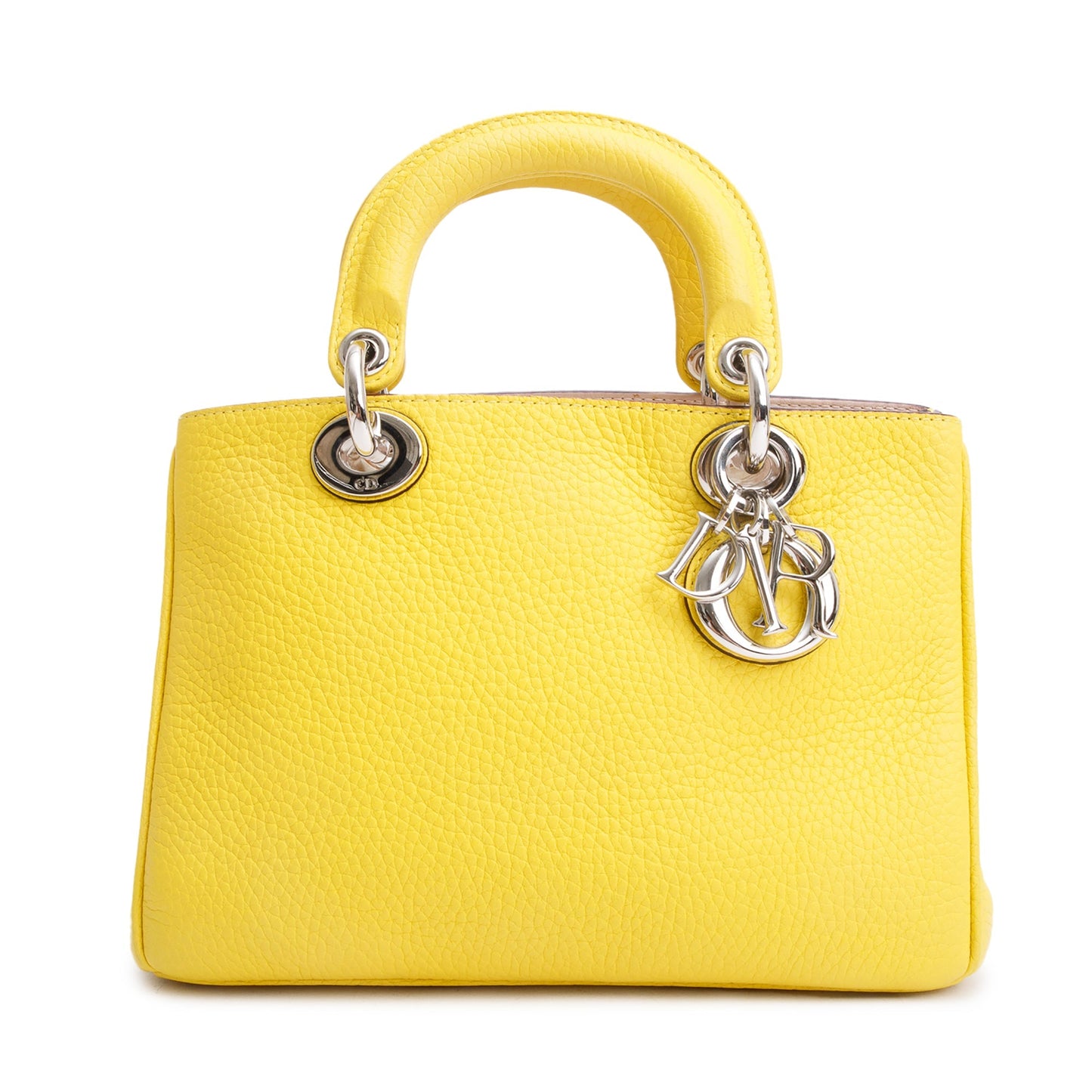 Christian Dior Yellow Calfskin Leather Mini Diorissimo Tote