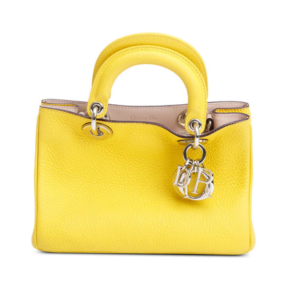 Christian Dior Yellow Calfskin Leather Mini Diorissimo Tote