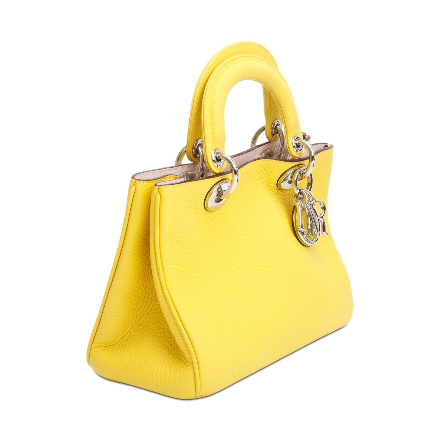 Christian Dior Yellow Calfskin Leather Mini Diorissimo Tote