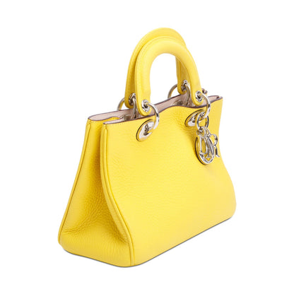 Christian Dior Yellow Calfskin Leather Mini Diorissimo Tote