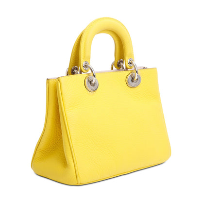 Christian Dior Yellow Calfskin Leather Mini Diorissimo Tote