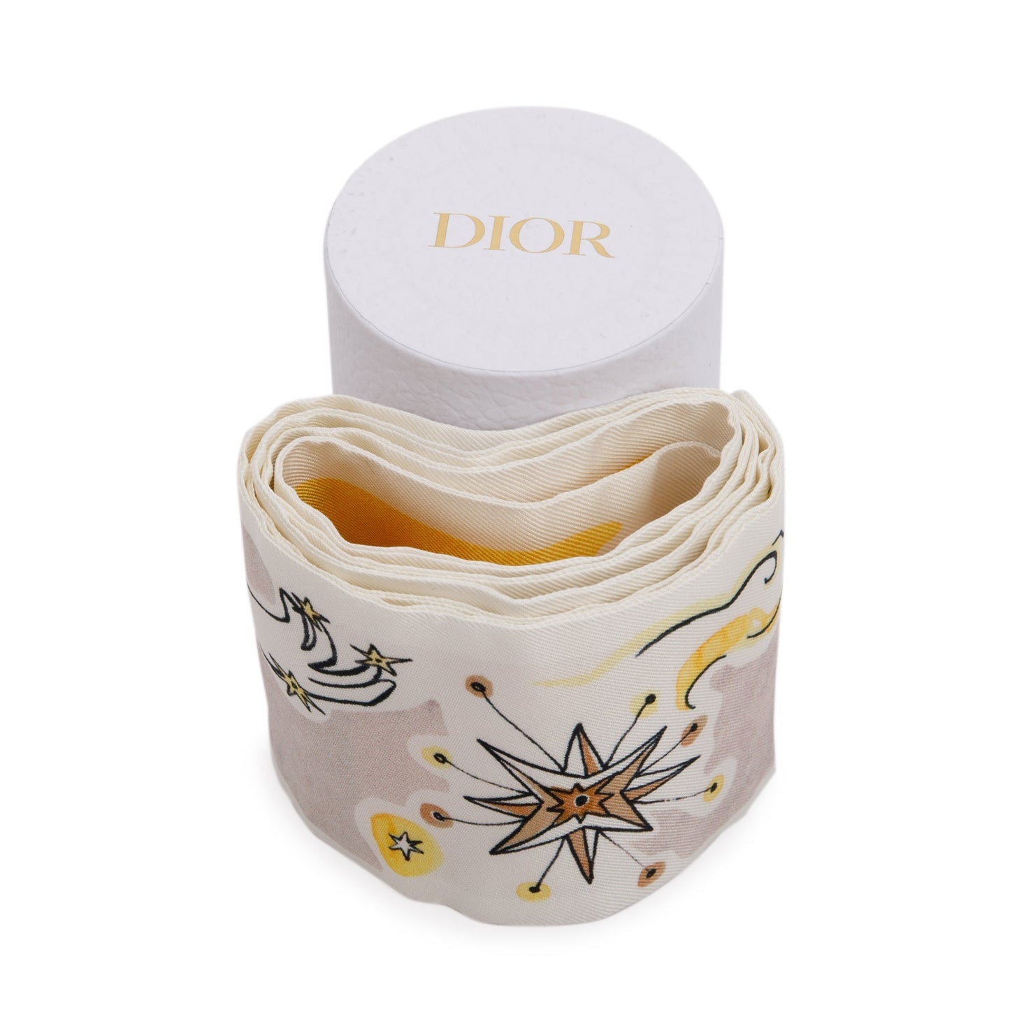 Christian Dior Yellow La Papesse Silk Twilly