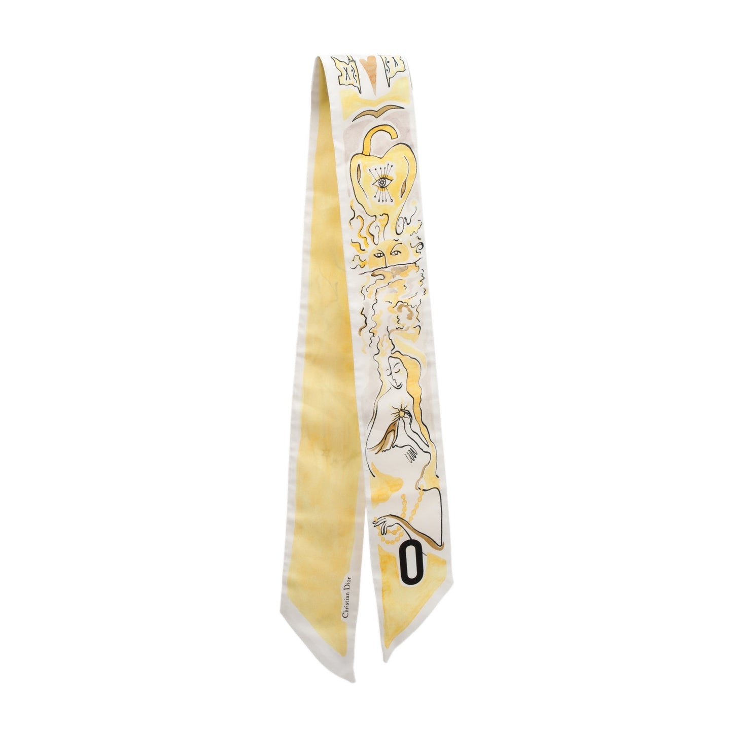 Christian Dior Yellow La Papesse Silk Twilly