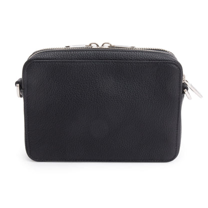 Christian Dior x Shawn Stussy Black Calfskin Leather Double Zip Crossbody Bag