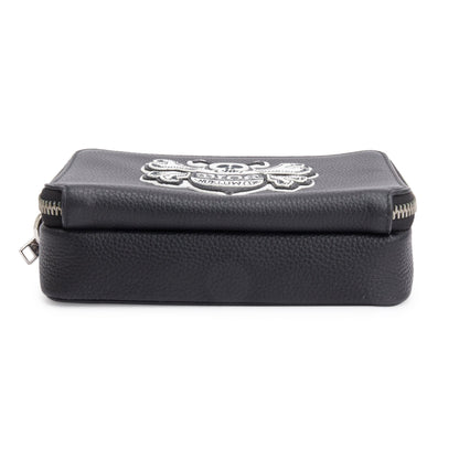 Christian Dior x Shawn Stussy Black Calfskin Leather Double Zip Crossbody Bag