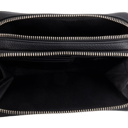 Christian Dior x Shawn Stussy Black Calfskin Leather Double Zip Crossbody Bag