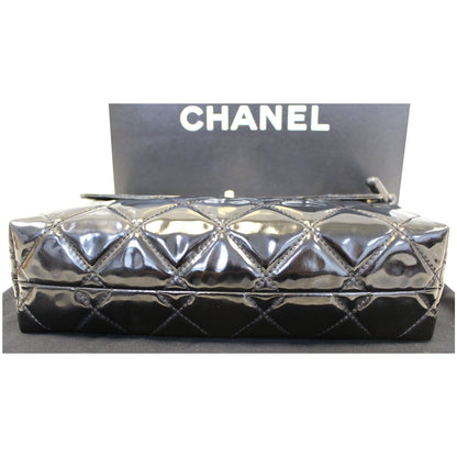 CHANEL Sac Rabat Patent Leather Shoulder Bag