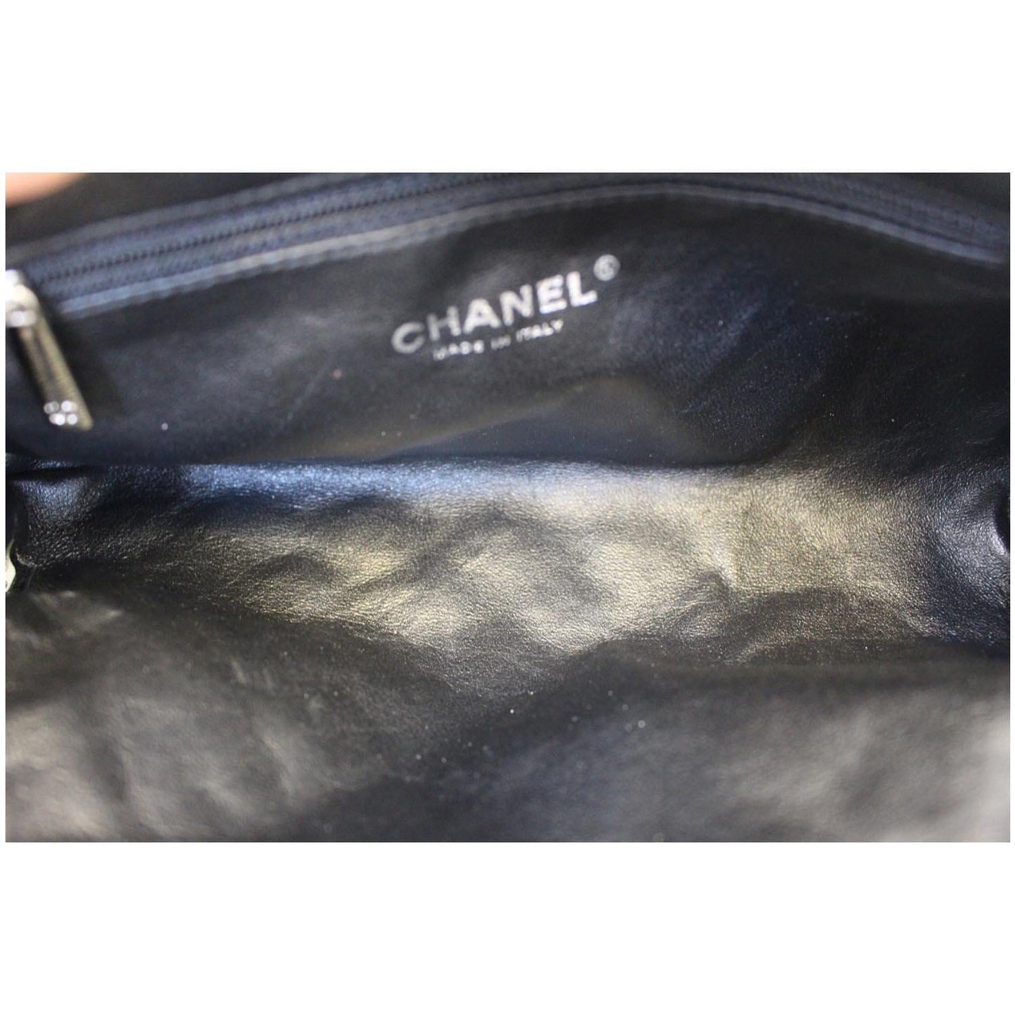 CHANEL Timeless Caviar Quilted Leather Clutch Black