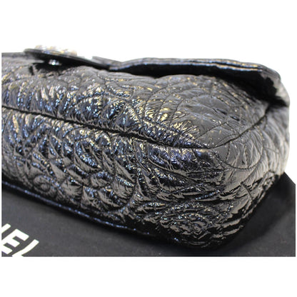 CHANEL Quilted Pattern Jumbo Single Flap Bag Black
