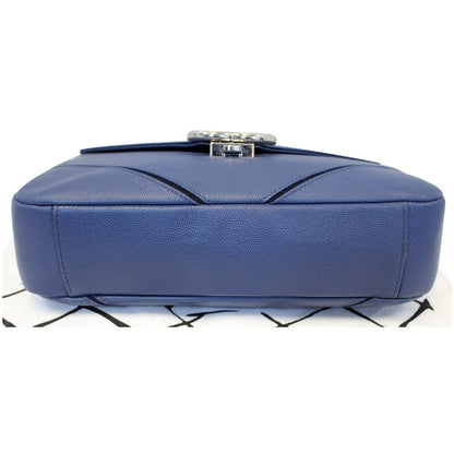 CHANEL CC Chevron Flap Shoulder Crossbody Bag Blue