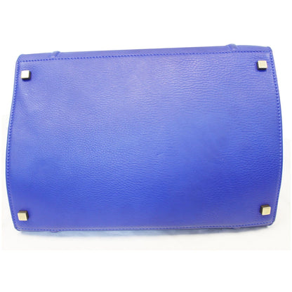 CELINE Phantom Luggage Medium Leather Tote Bag Blue