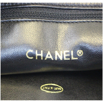 CHANEL Black Lambskin Tote Shoulder Bag Vintage