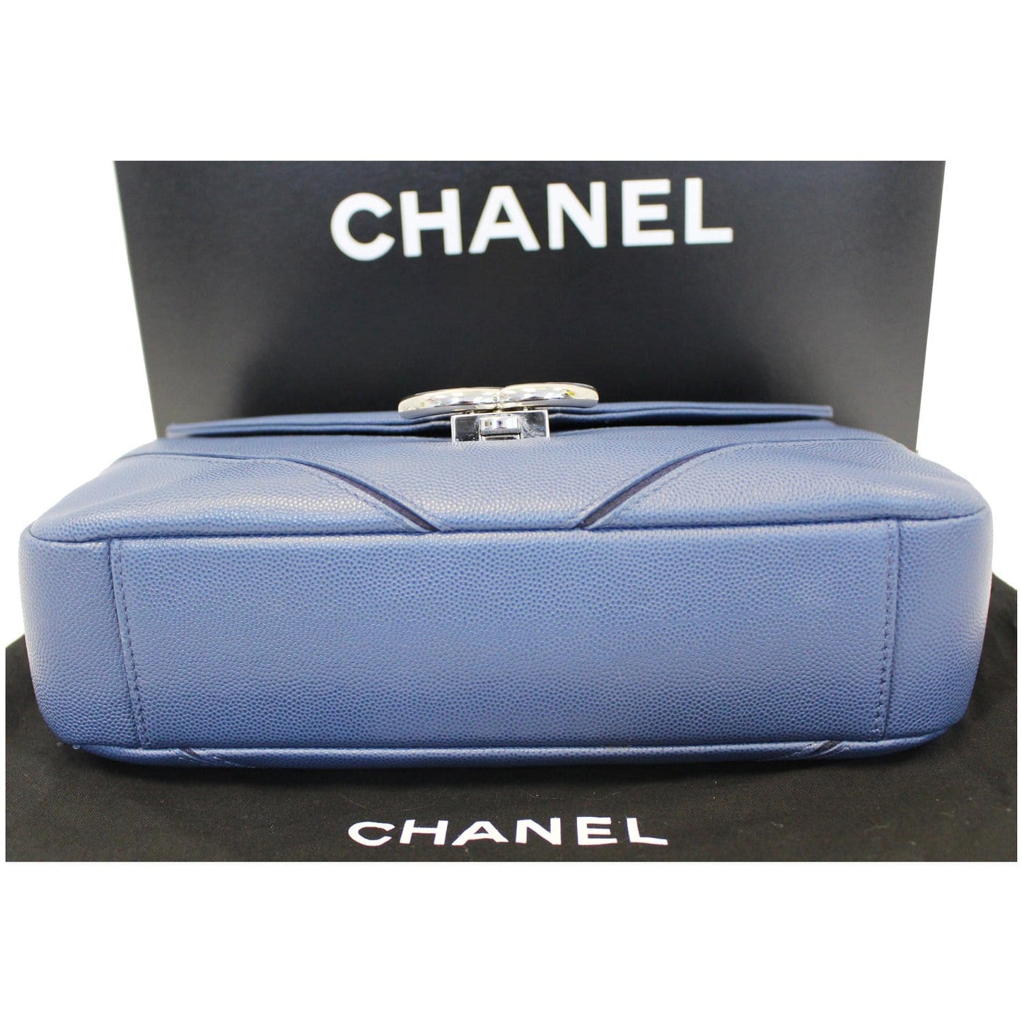 CHANEL CC Chevron Flap Shoulder Crossbody Bag Blue