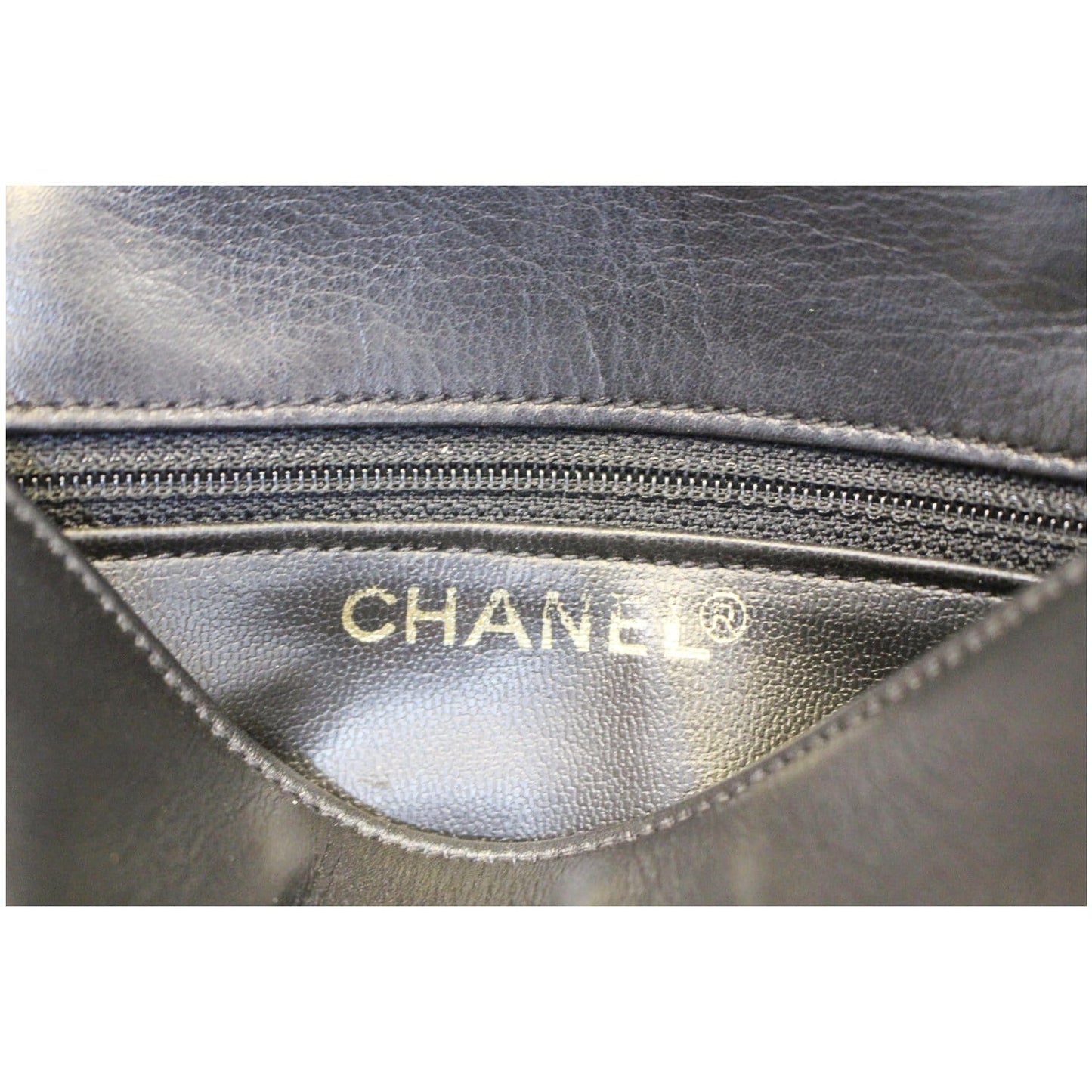 CHANEL Vintage Logo Plaque Bum Bag Black