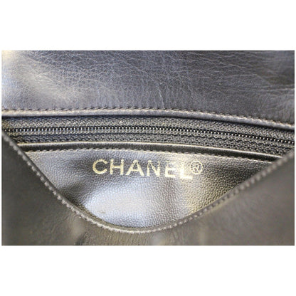 CHANEL Vintage Logo Plaque Bum Bag Black