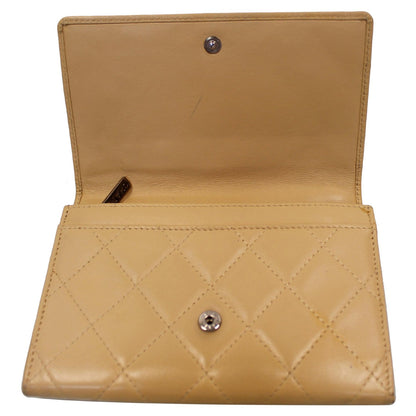 CHANEL Cambon Flap Calfskin Quilted Wallet Beige - 15% OFF