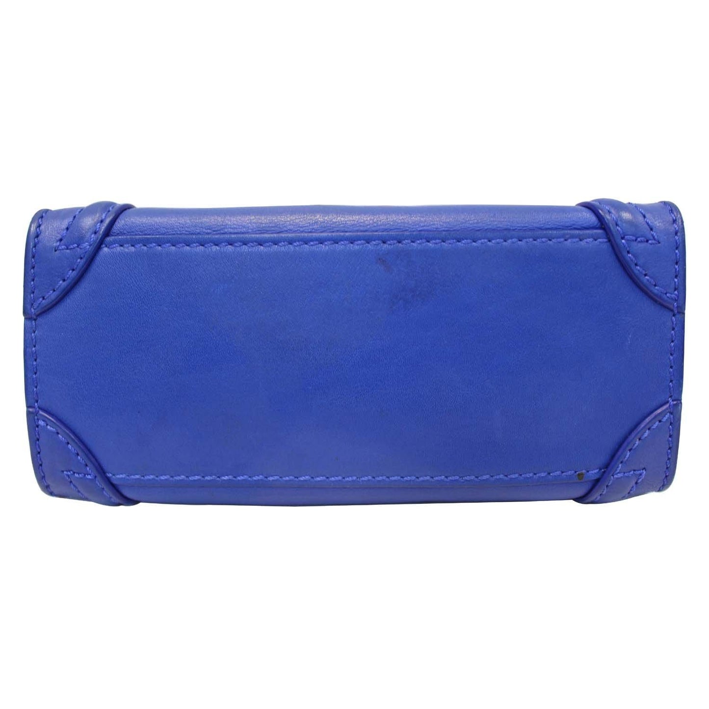 CELINE Nano Luggage Smooth Leather Tote Crossbody Bag Blue