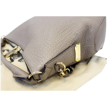 BURBERRY Ledbury Grain Leather Hobo Shoulder Bag