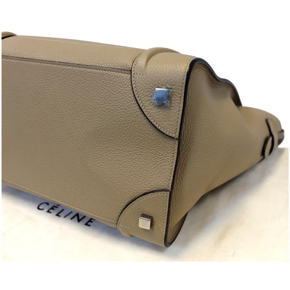 CELINE Mini Luggage Leather Tote Bag Dune