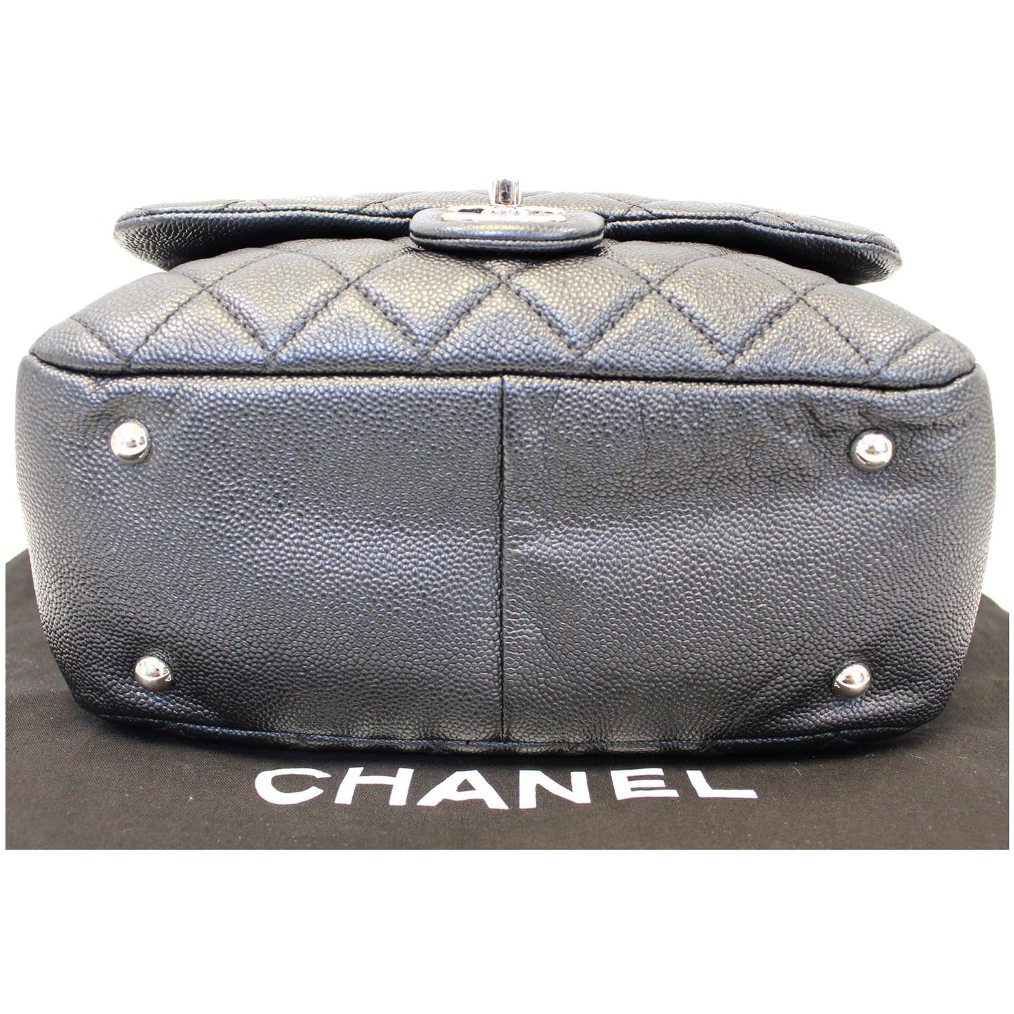 CHANEL Camera Case Quilted Caviar Leather Medium Flap Shoulder Bag