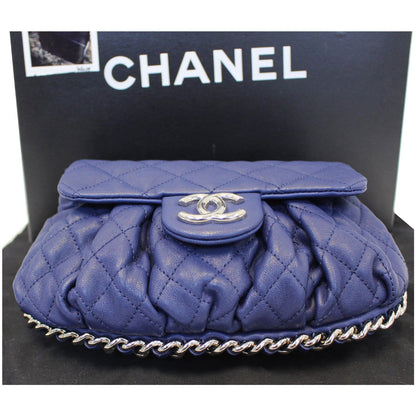 Chanel Chain Around Messenger Calfskin Crossbody Bag Navy Blue